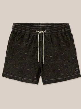 NWT ARRELS BARCELONA CLASSIC SWIM SHORTS - BLACK YELLOW SMILEY 21 size XL
